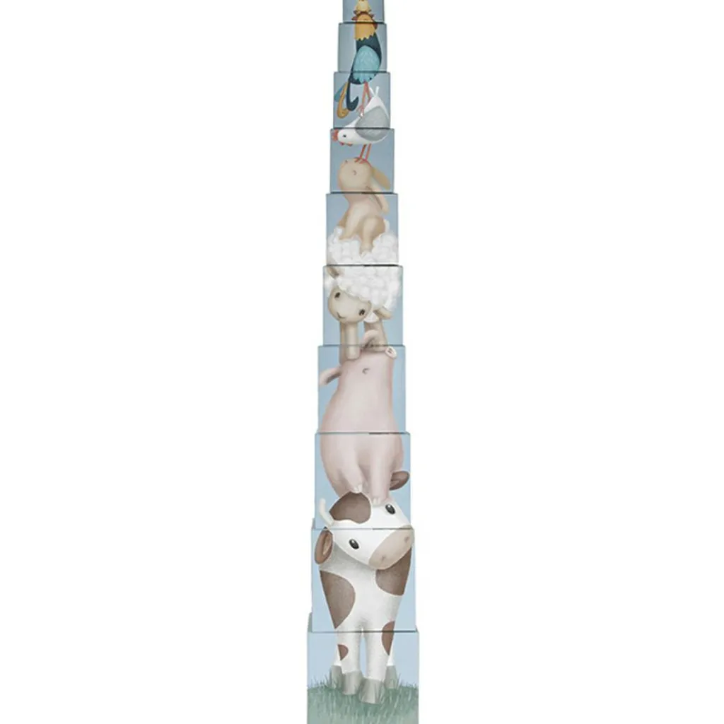 New Blocs à empiler en carton Little Farm Jouet À Empiler