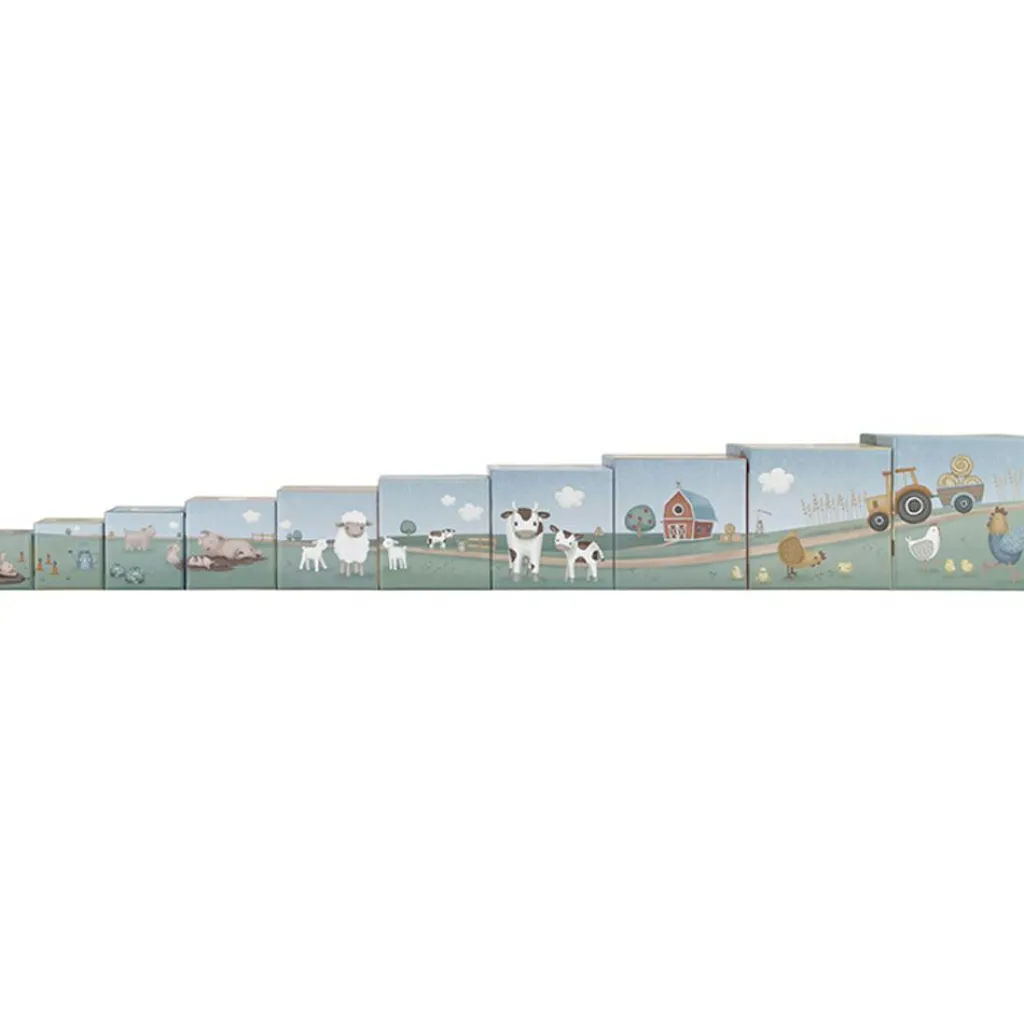 New Blocs à empiler en carton Little Farm Jouet À Empiler