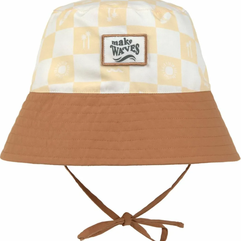 Clearance Bob anti-UV motifs à carreaux vanille et écru vanilla et sea salt (7-18 mois) Chapeau / Casquette