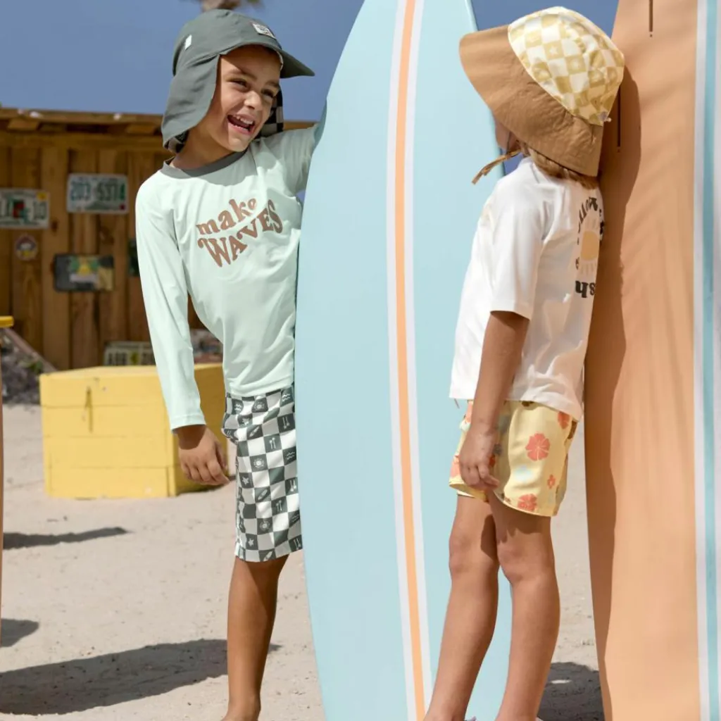 Clearance Bob anti-UV motifs à carreaux vanille et écru vanilla et sea salt (19-36 mois) Chapeau / Casquette