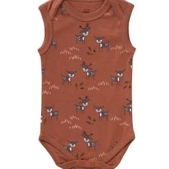 Hot Body sans manches en coton bio Deer amber brown (3-6 mois : 60 à 67 cm) Body
