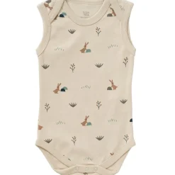 Body sans manches en coton bio Rabbit sandshell (naissance : 50 cm) Body