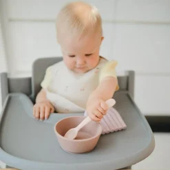 Mushie Bol à ventouse en silicone Blush