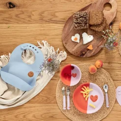 Lässig Bol en silicone Happy Rascals Coeur lavande