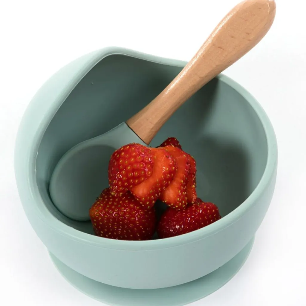 Hot Bol ventouse et cuillère bleu Coffret Repas