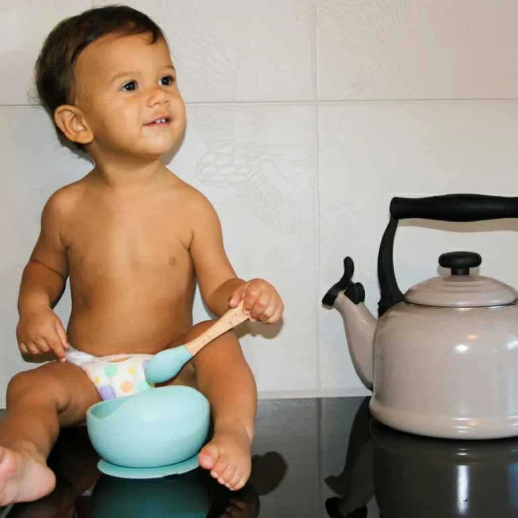 Hot Bol ventouse et cuillère bleu Coffret Repas