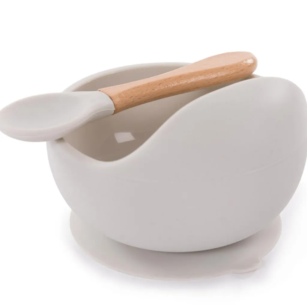 Outlet Bol ventouse et cuillère gris Coffret Repas