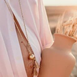 Pleine Lune Bola de grossesse Astre cordon moka (or jaune 18 carats)