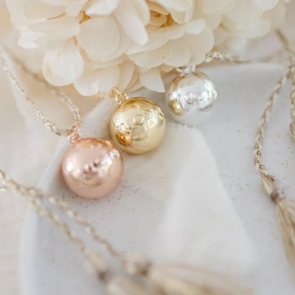 Pleine Lune Bola de grossesse Astre cordon moka (or jaune 18 carats)