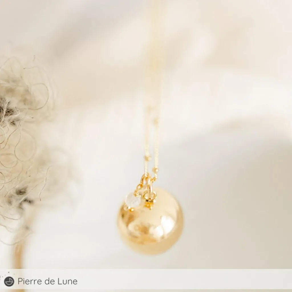 Pleine Lune Bola de grossesse Equilibre chaîne personnalisable (or jaune 18 carats)