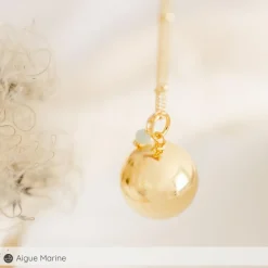 Pleine Lune Bola de grossesse Equilibre chaîne personnalisable (or jaune 18 carats)