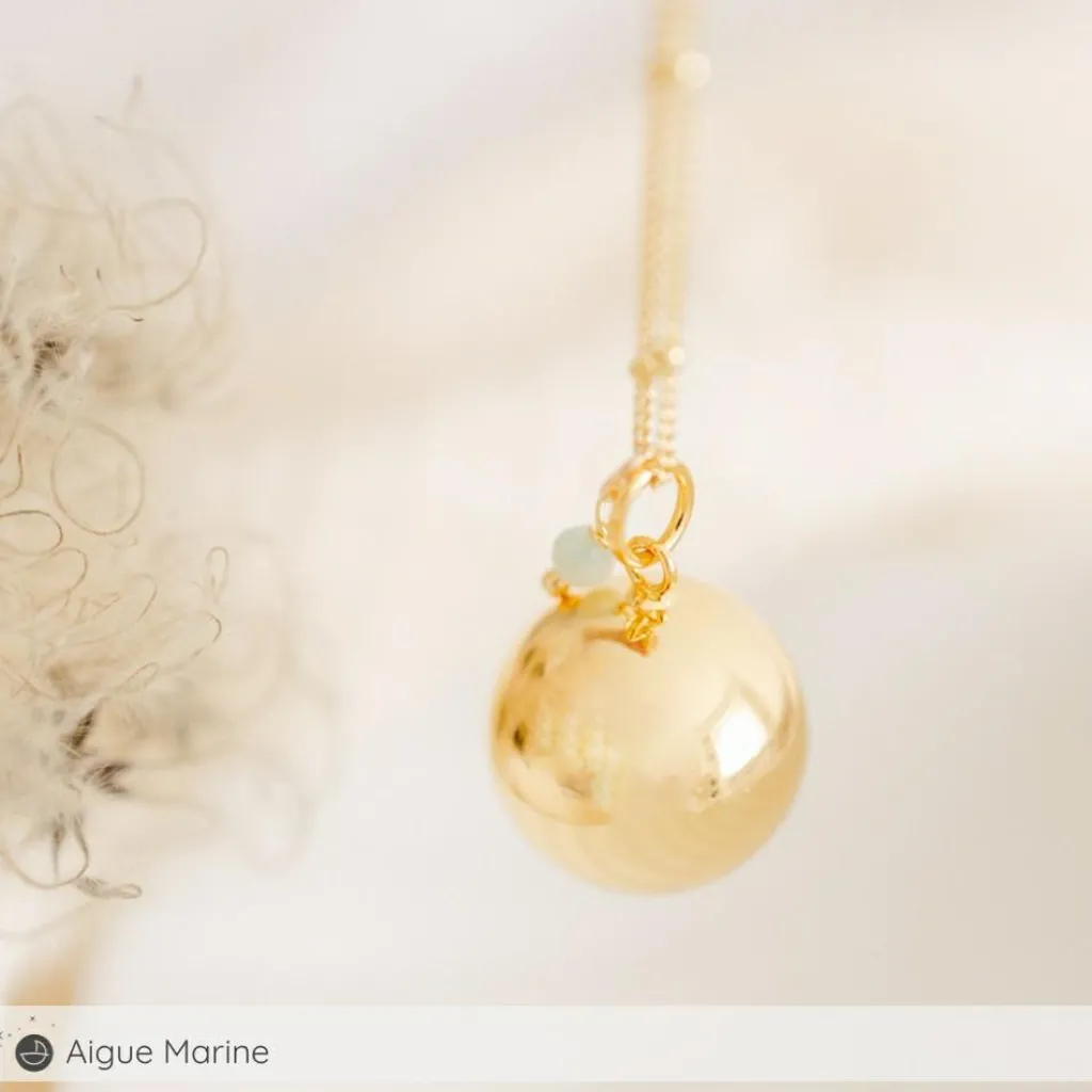 Pleine Lune Bola de grossesse Equilibre chaîne personnalisable (or jaune 18 carats)