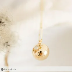 Pleine Lune Bola de grossesse Equilibre chaîne personnalisable (or jaune 18 carats)