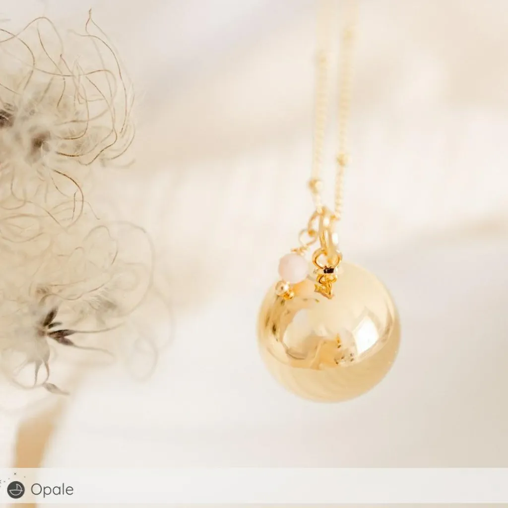 Pleine Lune Bola de grossesse Equilibre chaîne personnalisable (or jaune 18 carats)