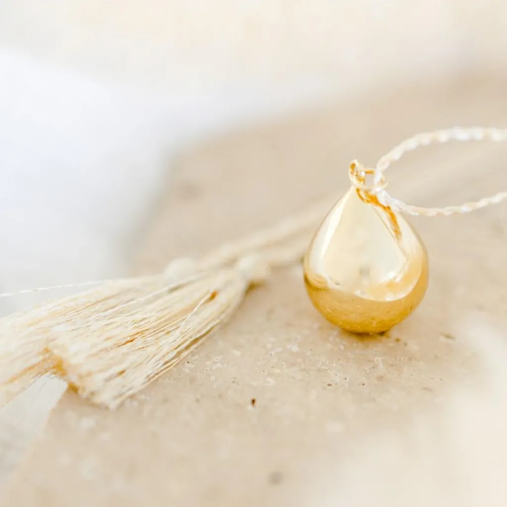 Hot Bola de grossesse Goutte cordon personnalisable (or jaune 18 carats) Bola