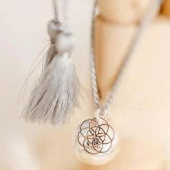 Pleine Lune Bola de grossesse Gri-Gri Graine de vie cordon nuage (plaqué argent)