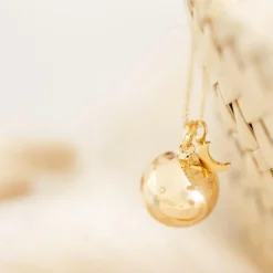Pleine Lune Bola de grossesse Gri-Gri Lune chaîne (or jaune 18 carats)