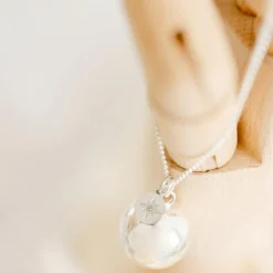 Pleine Lune Bola de grossesse Gri-Gri Etoile du nord chaîne (plaqué argent 925)