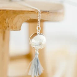 Pleine Lune Bola de grossesse Mala chaîne (plaqué argent 925)