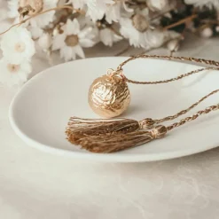 Pleine Lune Bola de grossesse Peau à peau cordon doré (or jaune 18 carats)