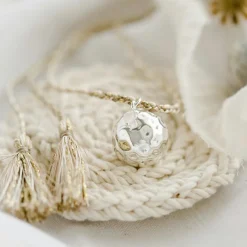 Pleine Lune Bola de grossesse cordon moka (plaqué argent 925)