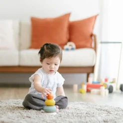 Bols à empiler en bois d'hévéa Jouet À Empiler