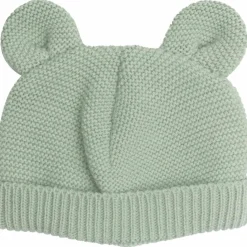 Trois Kilos Sept Bonnet de naissance Ours en maille Vert Olive (0-1 mois)