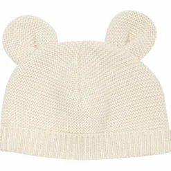 Trois Kilos Sept Bonnet de naissance Ours en maille Sable (0-1 mois)