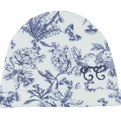 Tartine et Chocolat Bonnet de naissance Toile de Jouy bleu
