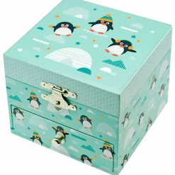 Trousselier Boîte à bijoux musicale phosphorescente pingouin