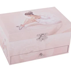 Trousselier Boîte à bijoux musicale phosphorescente Ballerine rose