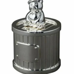 Boîte à dent Ours personnalisable (métal argenté) Boîte À Dents