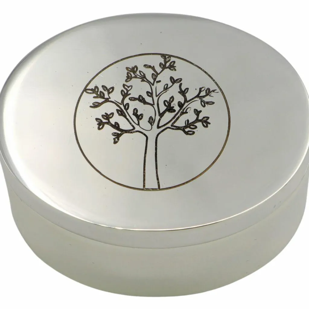 Boîte à dents Arbre de vie personnalisable (métal argenté) Boîte À Dents