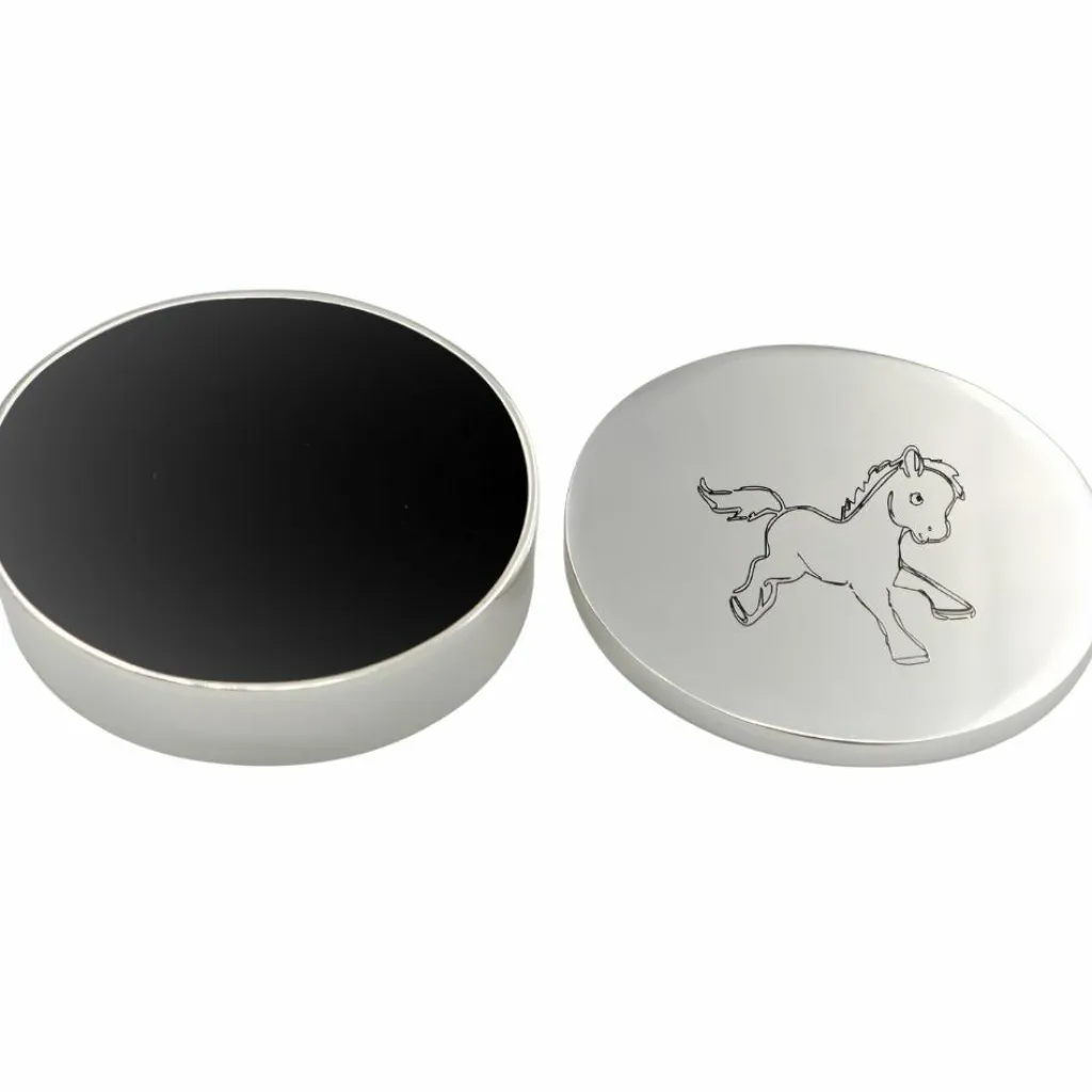 Discount Boîte à dents Petit cheval personnalisable (métal argenté) Boîte À Dents