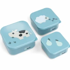 Outlet Boîte à goûter lot de 3 Tiny farm Bleu Boîte À Goûter / Lunch Box
