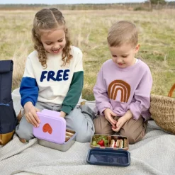 Lässig Boîte à goûter-Lunch box inox Little Gang coeur
