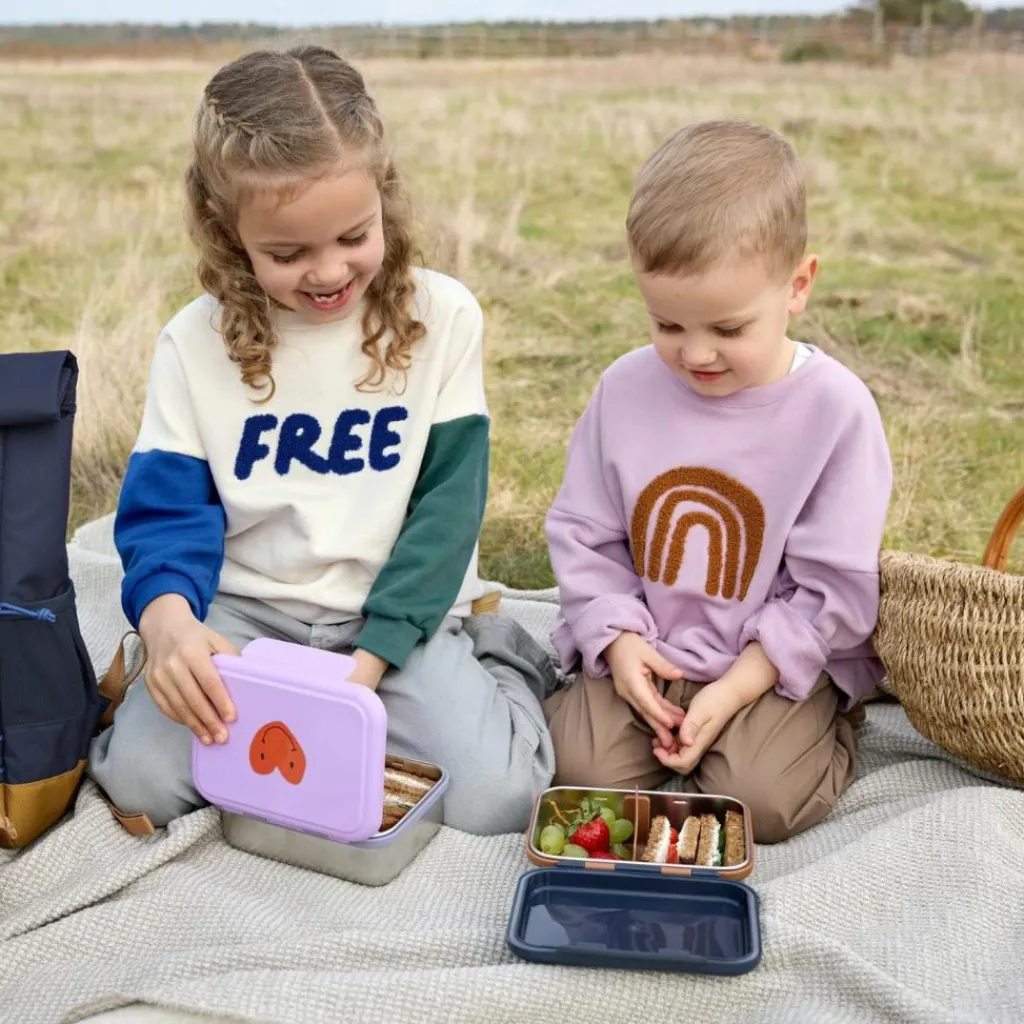 Lässig Boîte à goûter-Lunch box inox Little Gang coeur