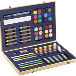 Djeco Boîte de couleurs pour dessiner, colorier et peindre Sparkling box