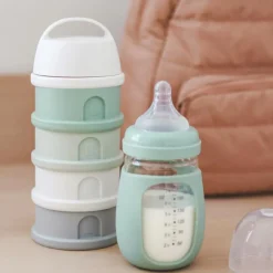 Hot Boîte doseuse de lait empilable cotton white-sage green Boîte Doseuse