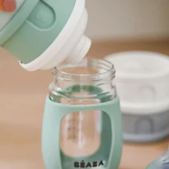 Hot Boîte doseuse de lait empilable cotton white-sage green Boîte Doseuse