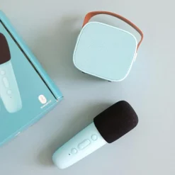 Lalarma Boîte karaoké enceinte et micro Bleu