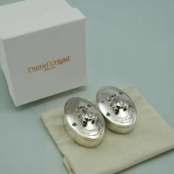 Daniel Crégut Boîtes première dent et première boucle de cheveux (métal argenté)