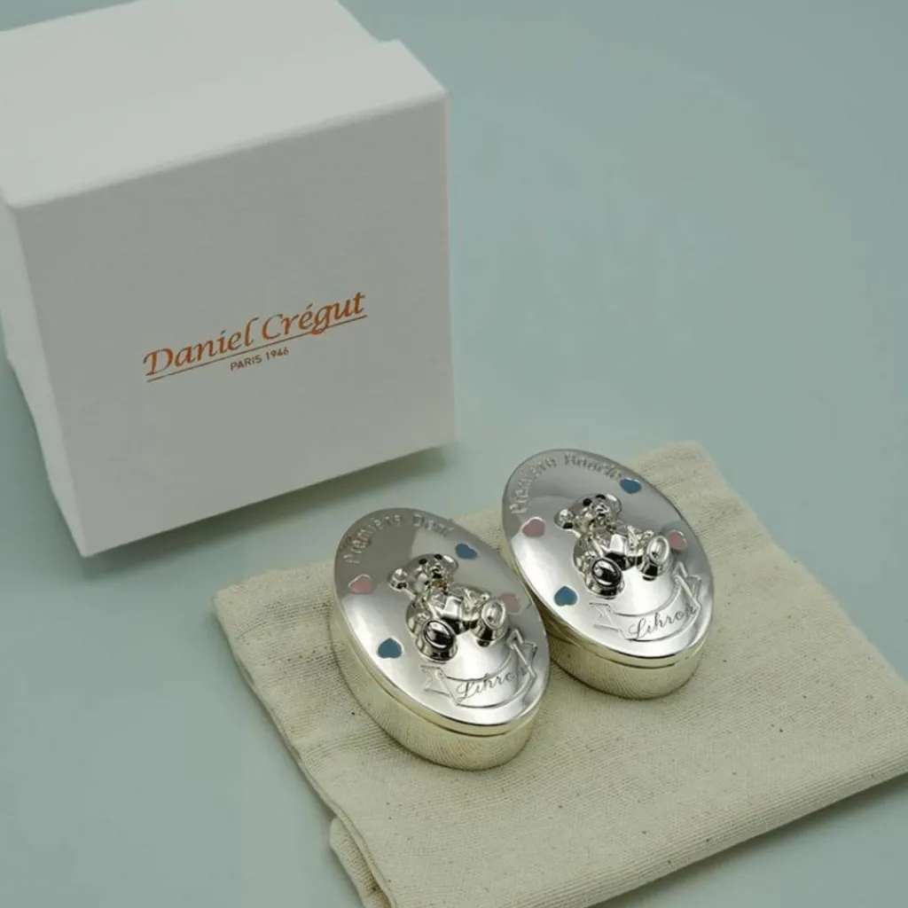 Discount Boîtes première dent et première boucle de cheveux personnalisables (métal argenté) Boîte À Dents