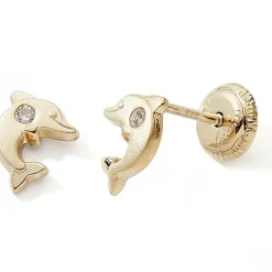 Online Boucles d'oreilles à vis Dauphin (or jaune 9 carats) Enfant Boucles D'Oreilles Enfant