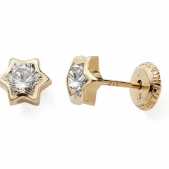 Boucles d'oreilles à vis Etoile argenté (or jaune 9 carats) Enfant Boucles D'Oreilles Enfant