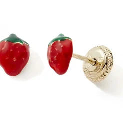Online Boucles d'oreilles à vis Fraises (or jaune 9 carats) Enfant Boucles D'Oreilles Enfant