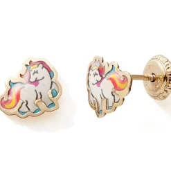 Clearance Boucles d'oreilles à vis Licorne (or jaune 9 carats) Enfant Boucles D'Oreilles Enfant
