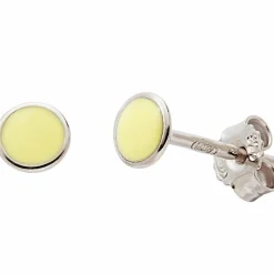 Enfant Baby bijoux Boucles d'oreilles Cercle laqué Jaune (argent)