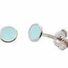 Enfant Baby bijoux Boucles d'oreilles Cercle laqué Bleu (argent)