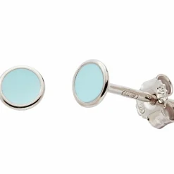Enfant Baby bijoux Boucles d'oreilles Cercle laqué Bleu (argent)